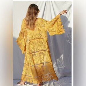 Jen’s pirate booty Yellow Crochet Kimono Cardigan